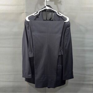 Joseph Abboud Two Piece Black Pinstriped Wool Suit 40L Pants 36x31 / See Photos